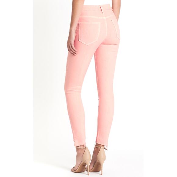 MOTHER Pink Lemonaid 25 Looker STep Fray Ankle Denim Jeans High Rise Skinny $239 - Picture 2 of 11